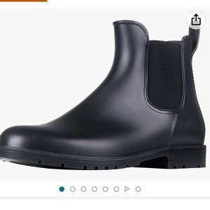 Black Ankle Rain Boots - Size 9.5